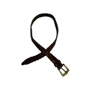 Vintage Eddie Bauer Braided Leather Belt - Made in USA -Genuine Leather - Size M